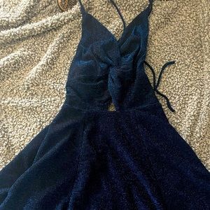 Sparkly Cut Out Blue dress with starkly back in large